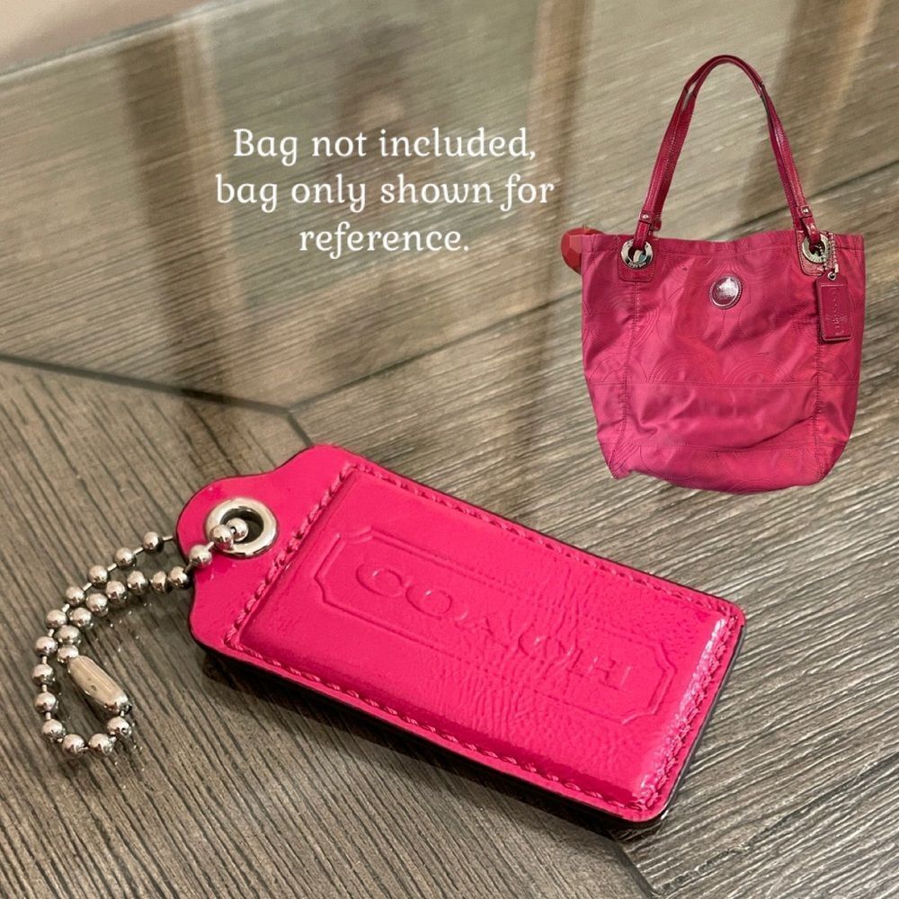Coach Alex Op Art Tote 14276 Replacement Hangtag - Key Chain Bag Charm Raspberry